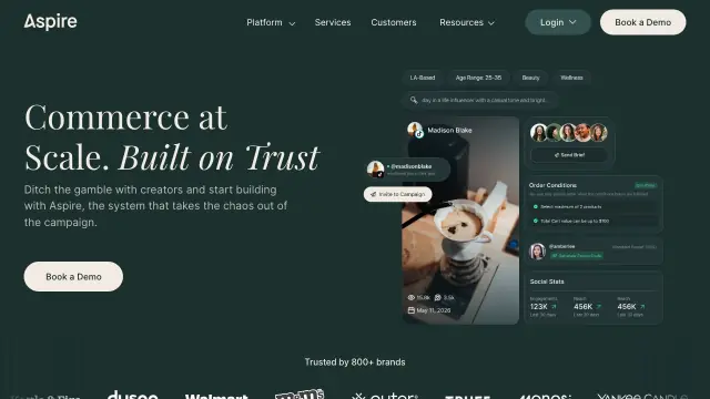Aspire homepage screenshot