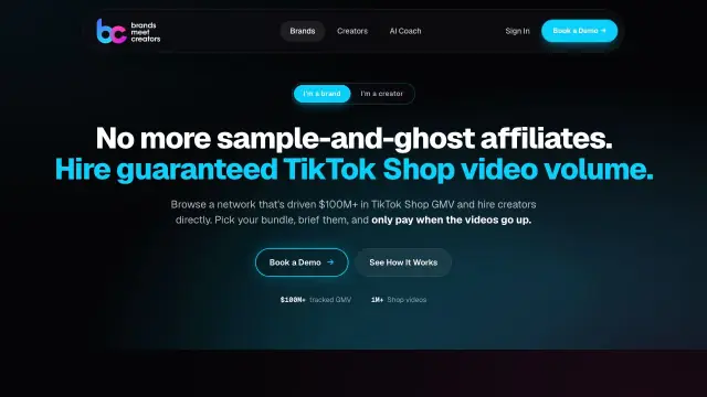 Brands Meet Creators homepage screenshot