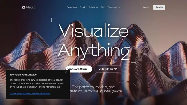 Hedra homepage screenshot