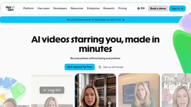 HeyGen homepage screenshot
