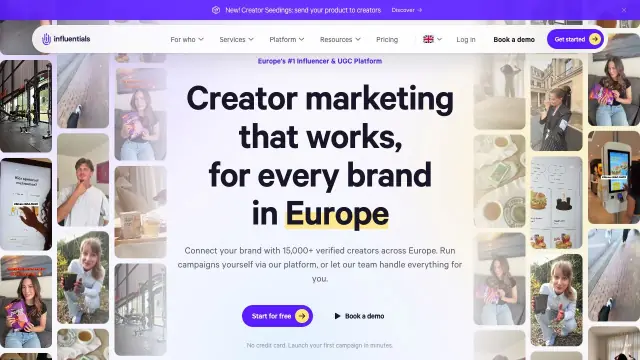 Influentials homepage screenshot