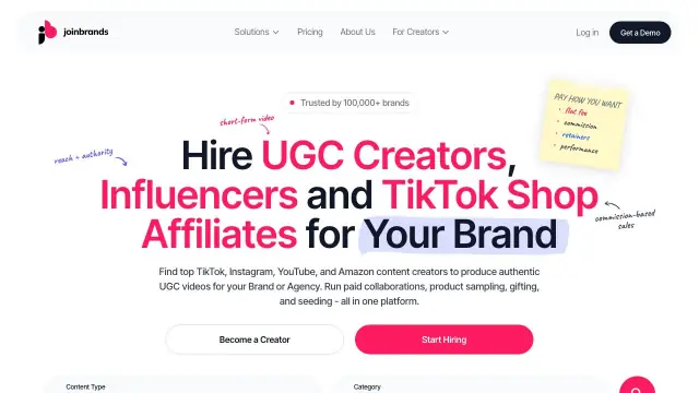 JoinBrands homepage screenshot