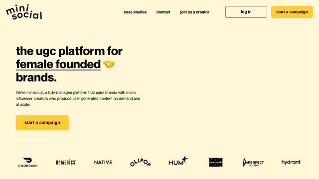 minisocial homepage screenshot
