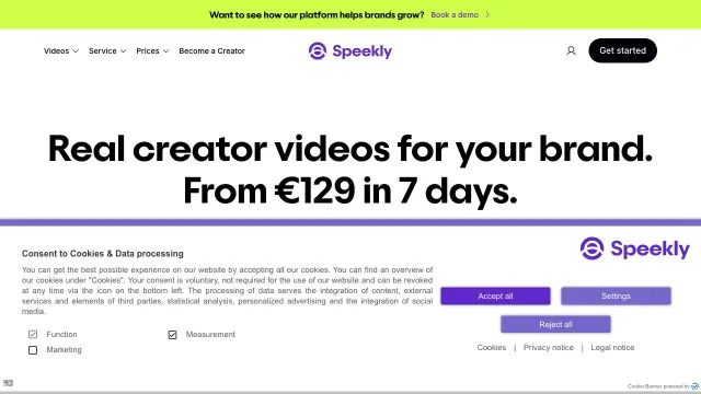 Speekly homepage screenshot