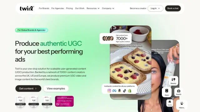 Twirl homepage screenshot
