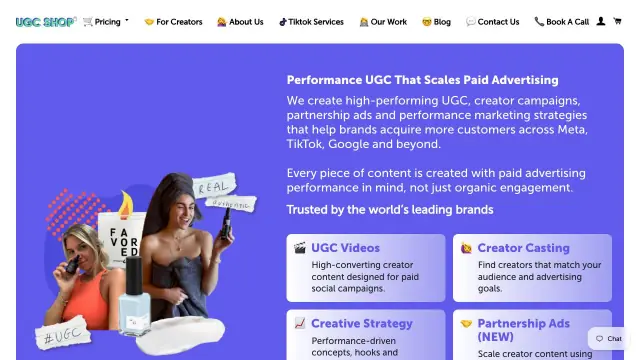 UGC SHOP homepage screenshot