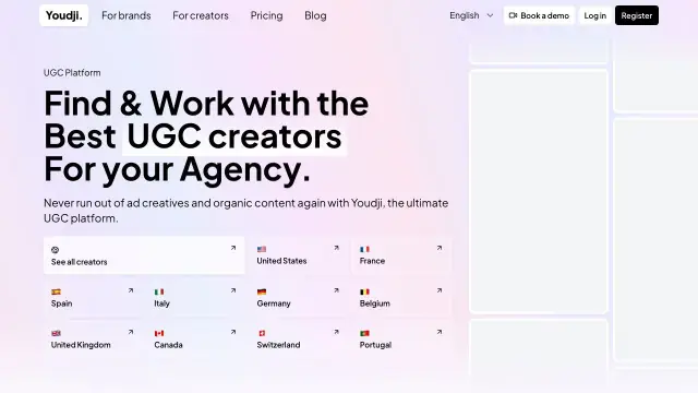 Youdji homepage screenshot